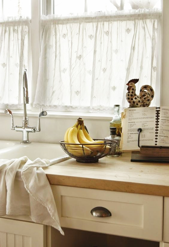 Rideaux pour cuisine moderne : idées pour choisir le tissu Rideau pour cuisine campagne chic