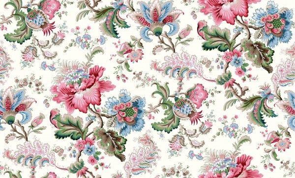 Tissu floral façon toile indienne ou Perse 