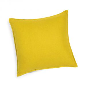 Coussin lin lavé moutarde