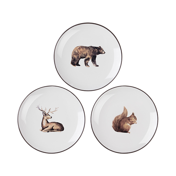 assiettes animaux forêt