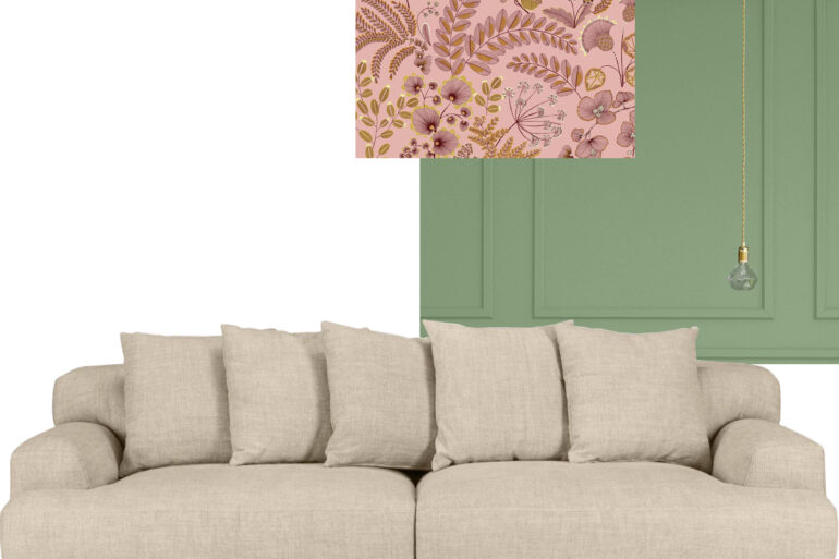 déco rose vert beige