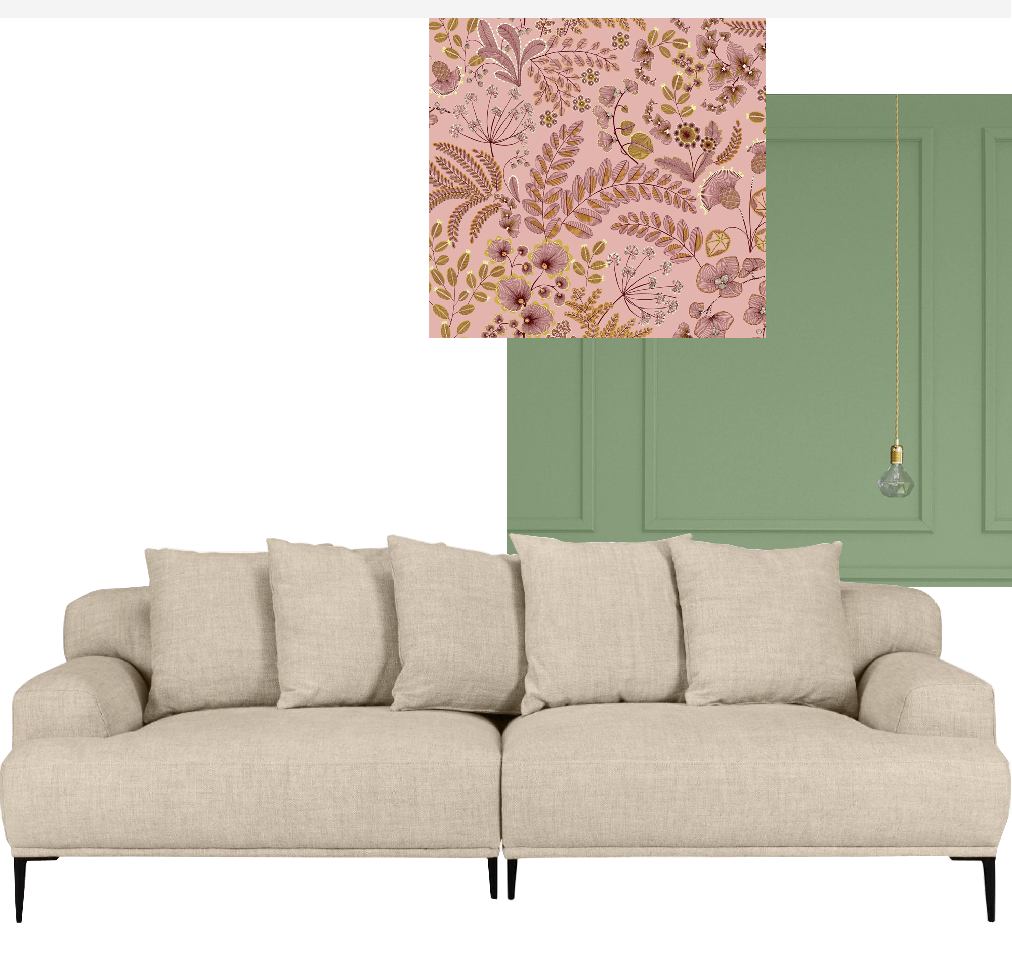 déco rose vert beige