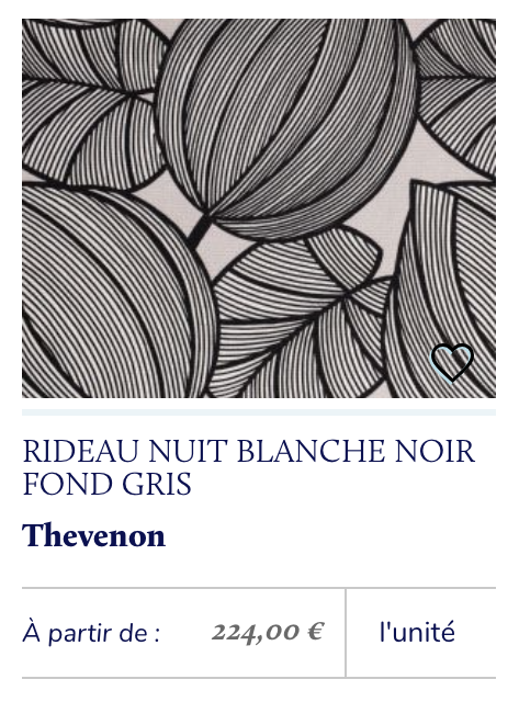 tissu graphique noir et blanc rideau