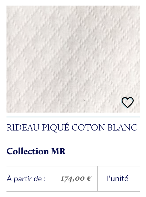 tissu piqué blanc rideau