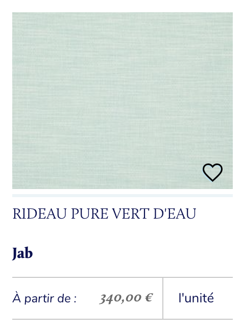 tissu vert d'eau rideau