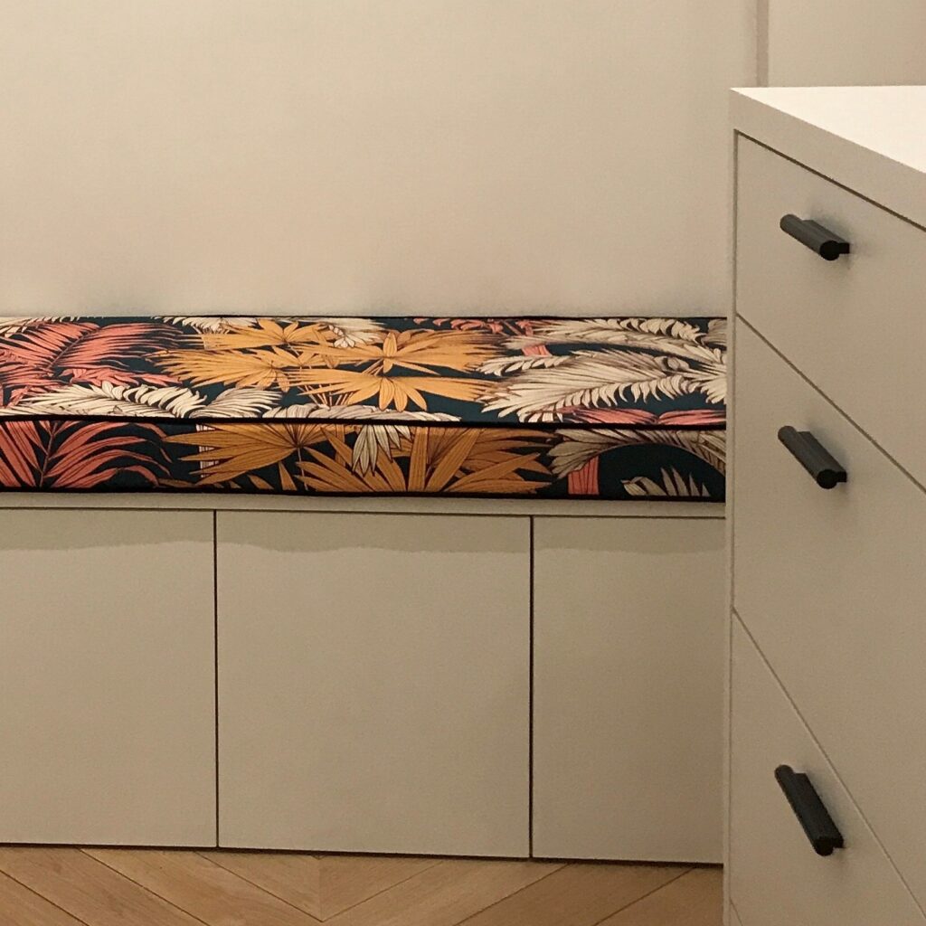 Banquette tissu tropical