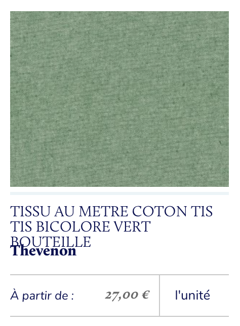 tissu toile vert chiné