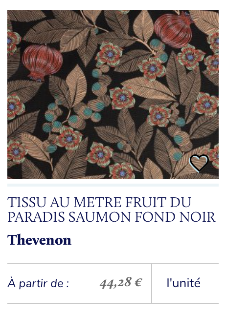 tissu imprimé rétro saumon noir jardin