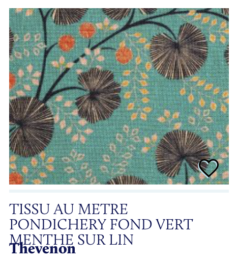 tissu imprimé bleu turquoise lin