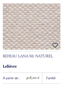 rideau grosse toile beige blanc