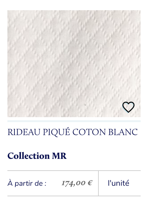 rideau tissu piqué blanc