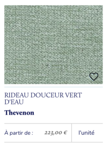 rideau velours menthe