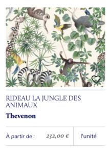 rideau tissu jungle animaux