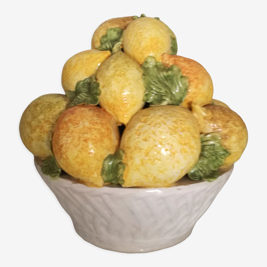 objet décoratif barbotine citrons