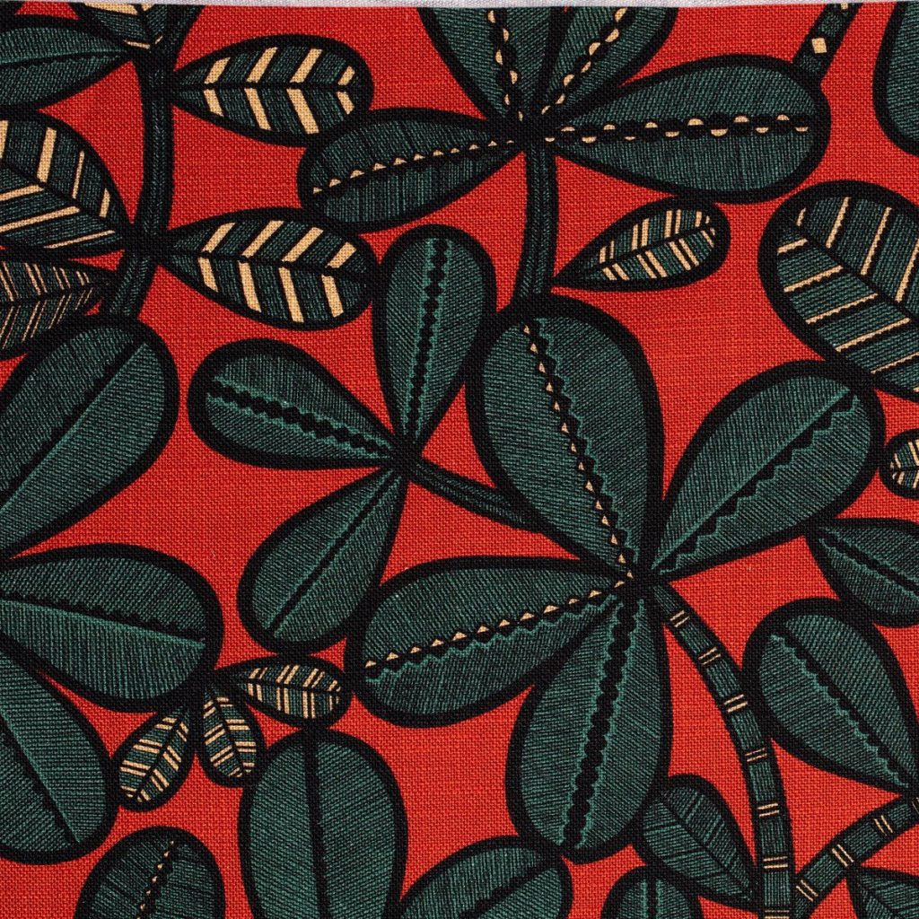 tissu imprimé fao fond rouge inspiration tissus du monde