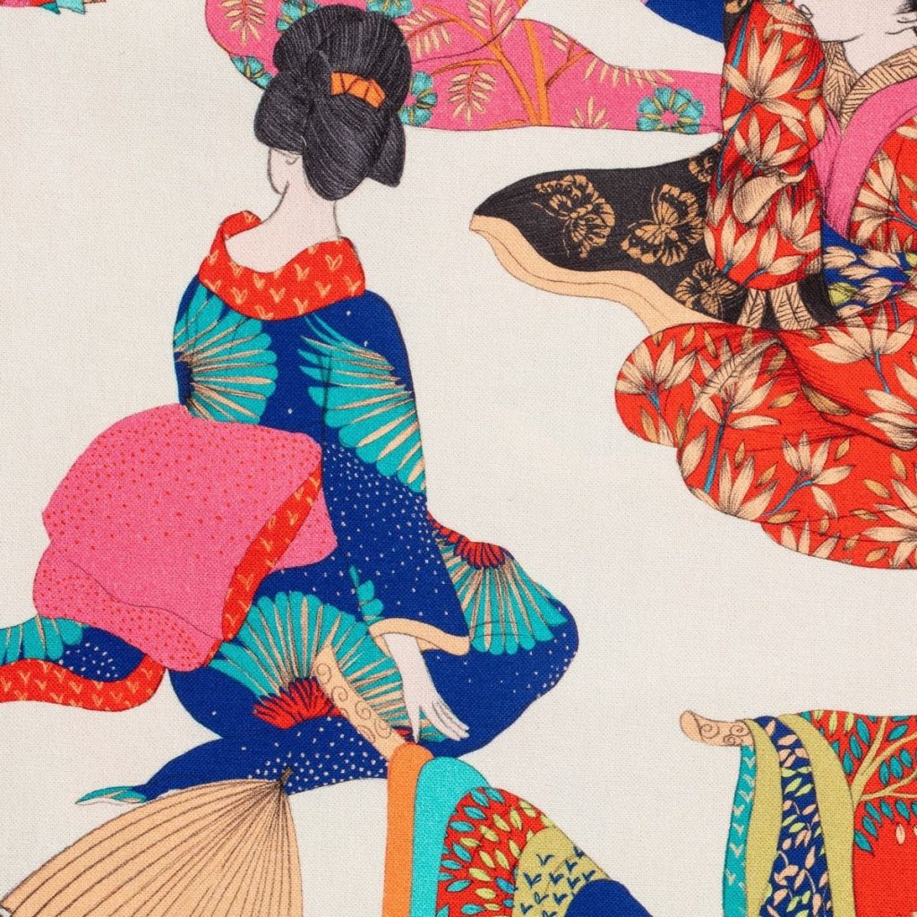 tissu imprimé geisha