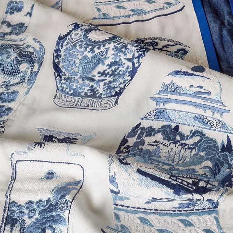 tissu vases chinois inspiration voyages