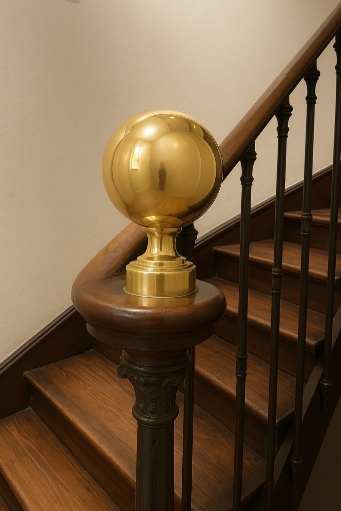 Boule de laiton escalier