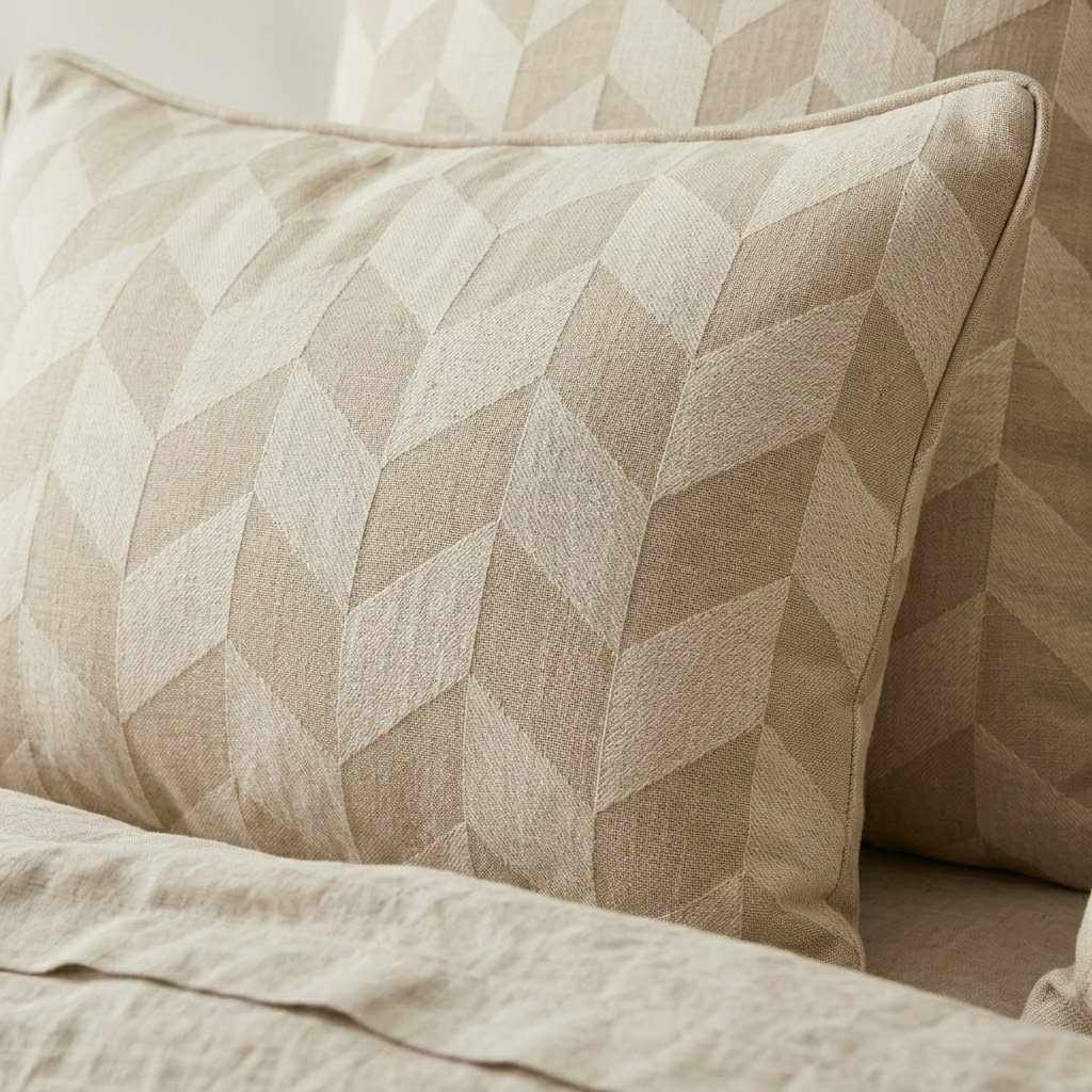 Coussin Madison brodé naturel