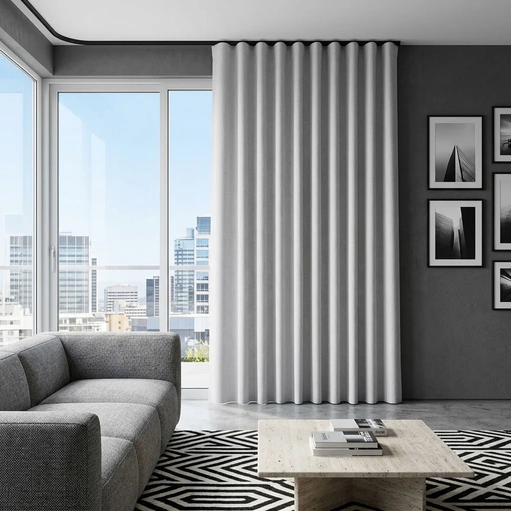 Rideau Max effet lin blanc cassé